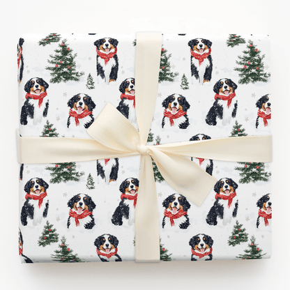 Snow Day for Bernese Mountain Dogs - Wrapping Paper - Aspen & Arlo