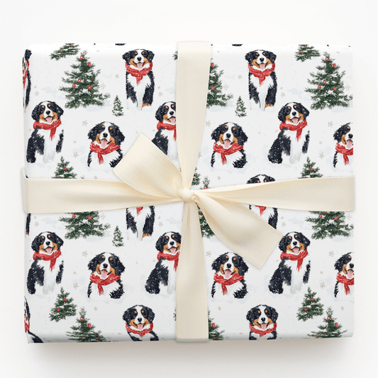 Snow Day for Bernese Mountain Dogs - Wrapping Paper - Aspen & Arlo
