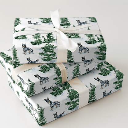 Snow Day for Blue Heelers - Wrapping Paper - Aspen & Arlo