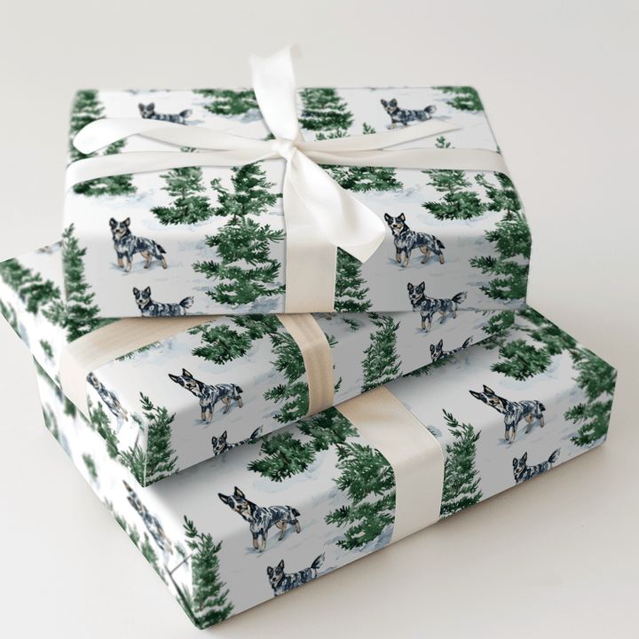 Snow Day for Blue Heelers - Wrapping Paper - Aspen & Arlo