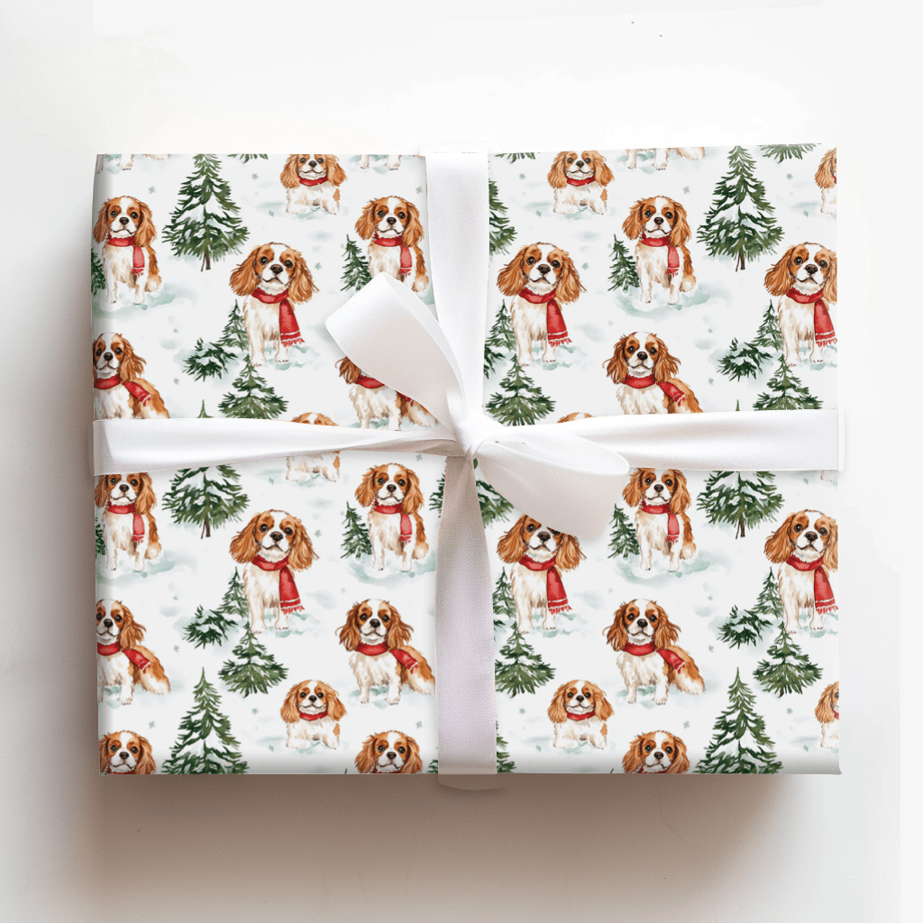 Snow Day for Cavalier King Charles - Wrapping Paper - Aspen & Arlo