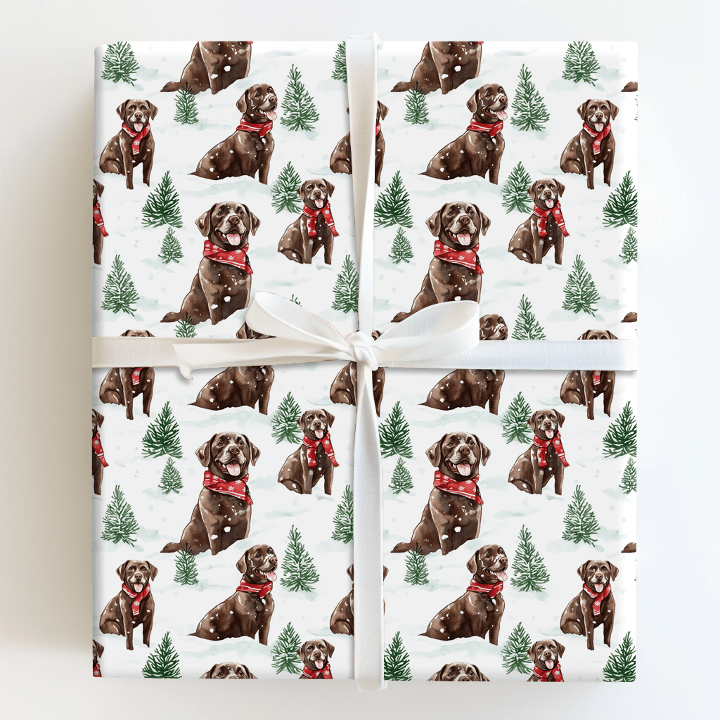 Snow Day for Chocolate Labs - Wrapping Paper - Aspen & Arlo