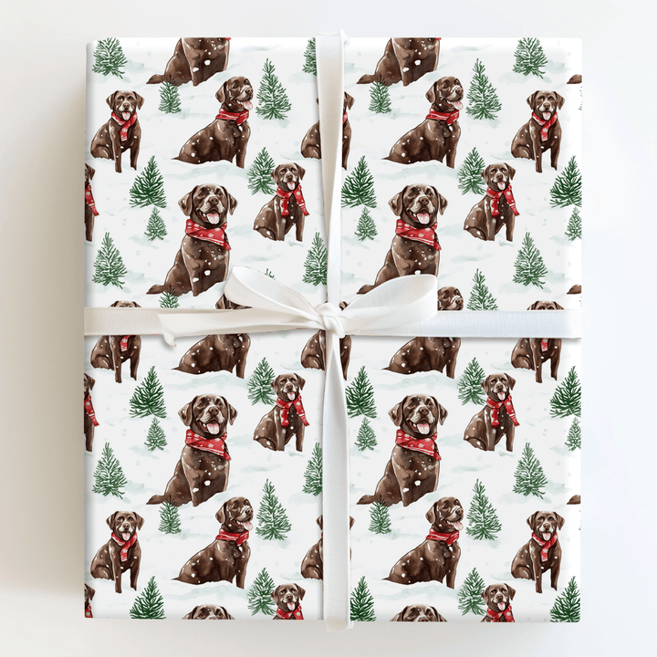 Snow Day for Chocolate Labs - Wrapping Paper - Aspen & Arlo