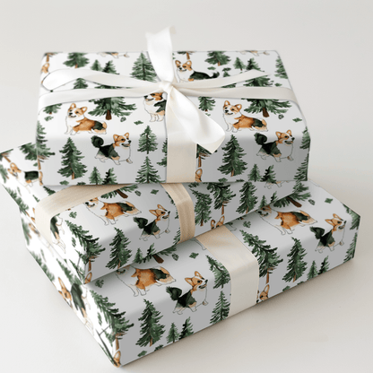 Snow Day for Corgis - Wrapping Paper - Aspen & Arlo