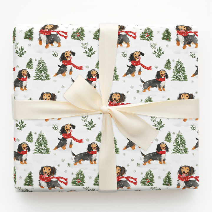 Snow Day for Dachshunds - Wrapping Paper - Aspen & Arlo
