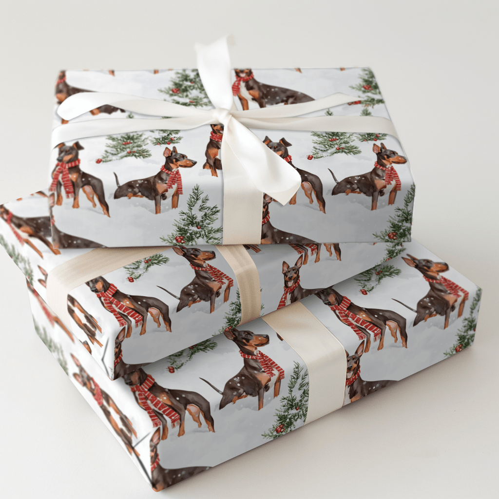 Snow day for Dobermans - Wrapping Paper - Aspen & Arlo