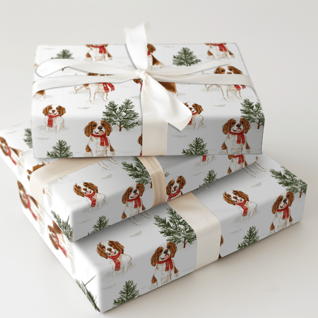 Snow Day for English Springer Spaniel - Wrapping Paper - Aspen & Arlo