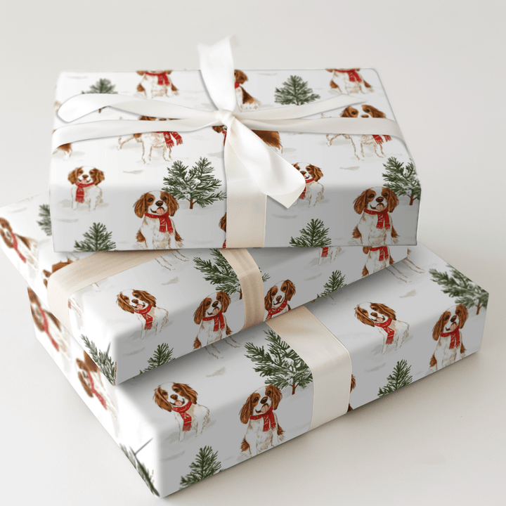 Snow Day for English Springer Spaniel - Wrapping Paper - Aspen & Arlo