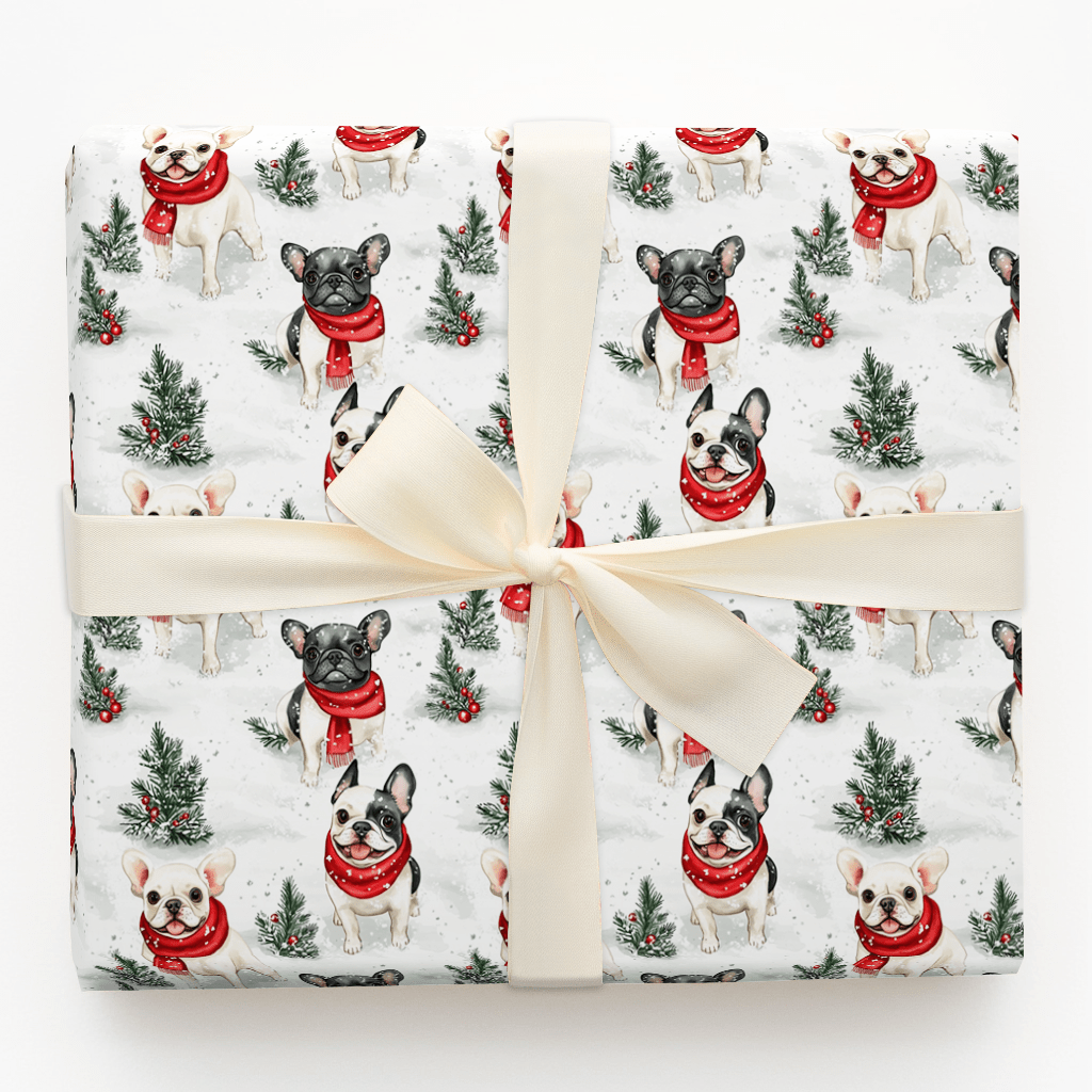 Snow Day for Frenchies - Wrapping Paper - Aspen & Arlo