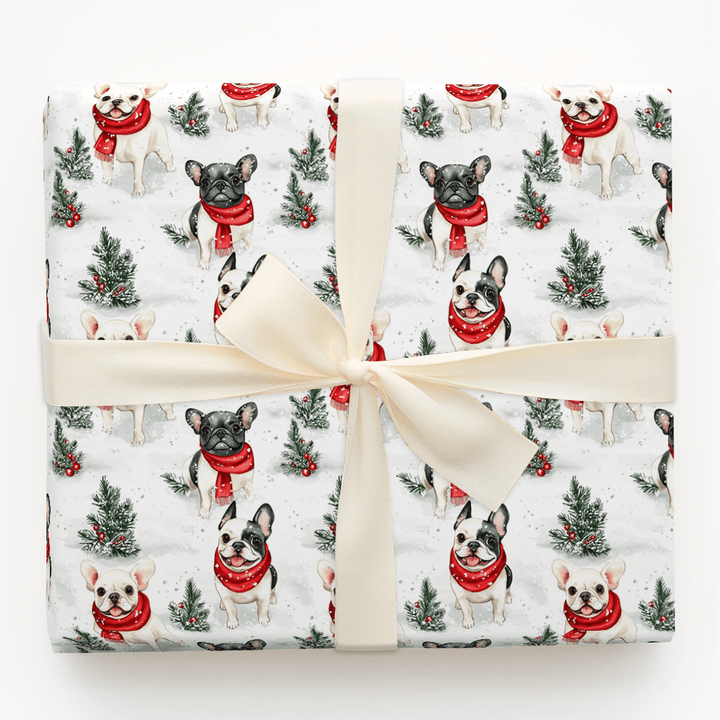 Snow Day for Frenchies - Wrapping Paper - Aspen & Arlo