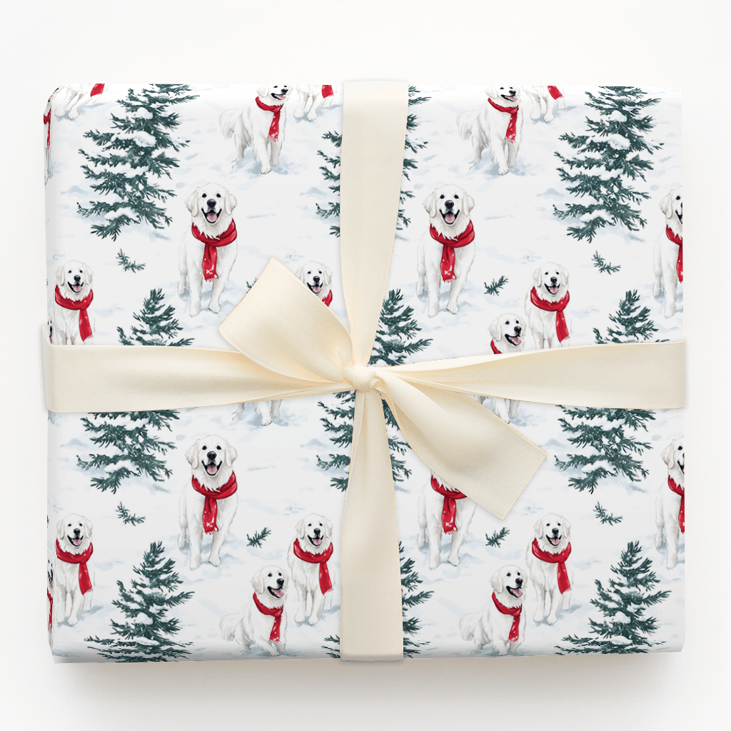 Snow Day for Great Pyrenees - Wrapping Paper - Aspen & Arlo