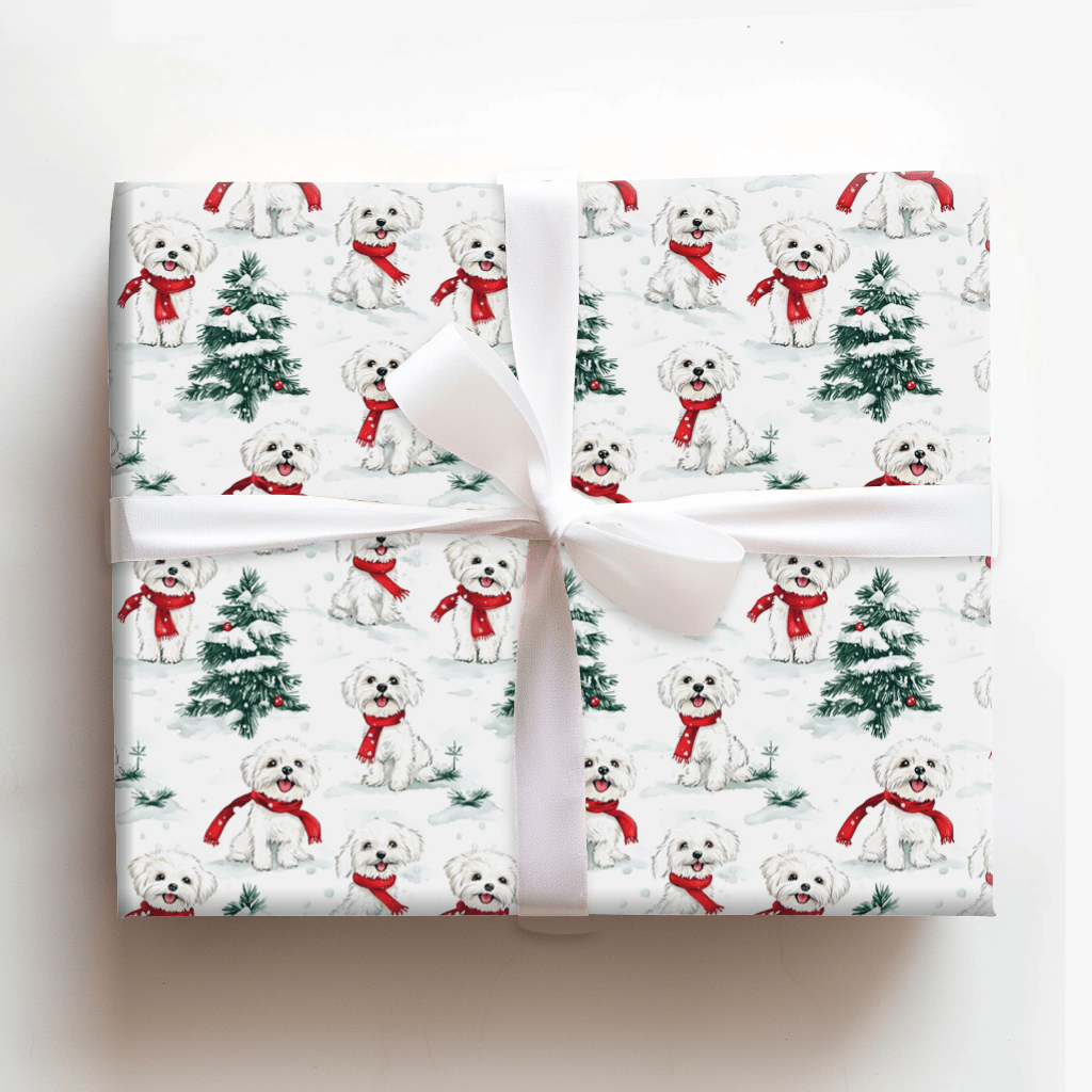 Snow Day for Maltese - Wrapping Paper - Aspen & Arlo