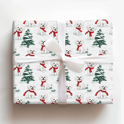 Snow Day for Maltese - Wrapping Paper - Aspen & Arlo