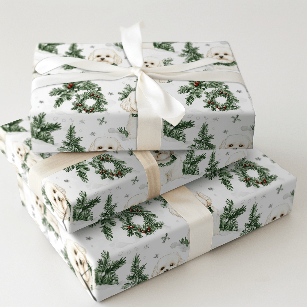 Snow Day for Maltipoos - Wrapping Paper - Aspen & Arlo