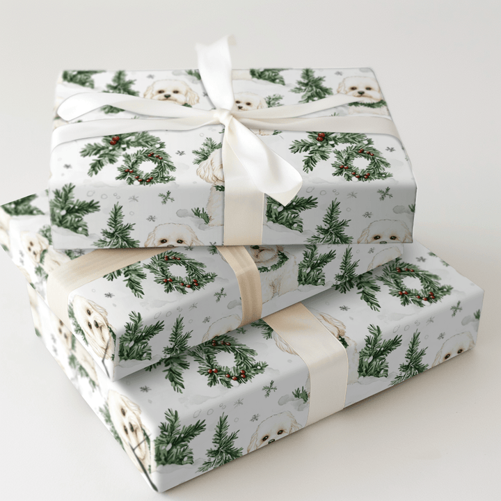Snow Day for Maltipoos - Wrapping Paper - Aspen & Arlo