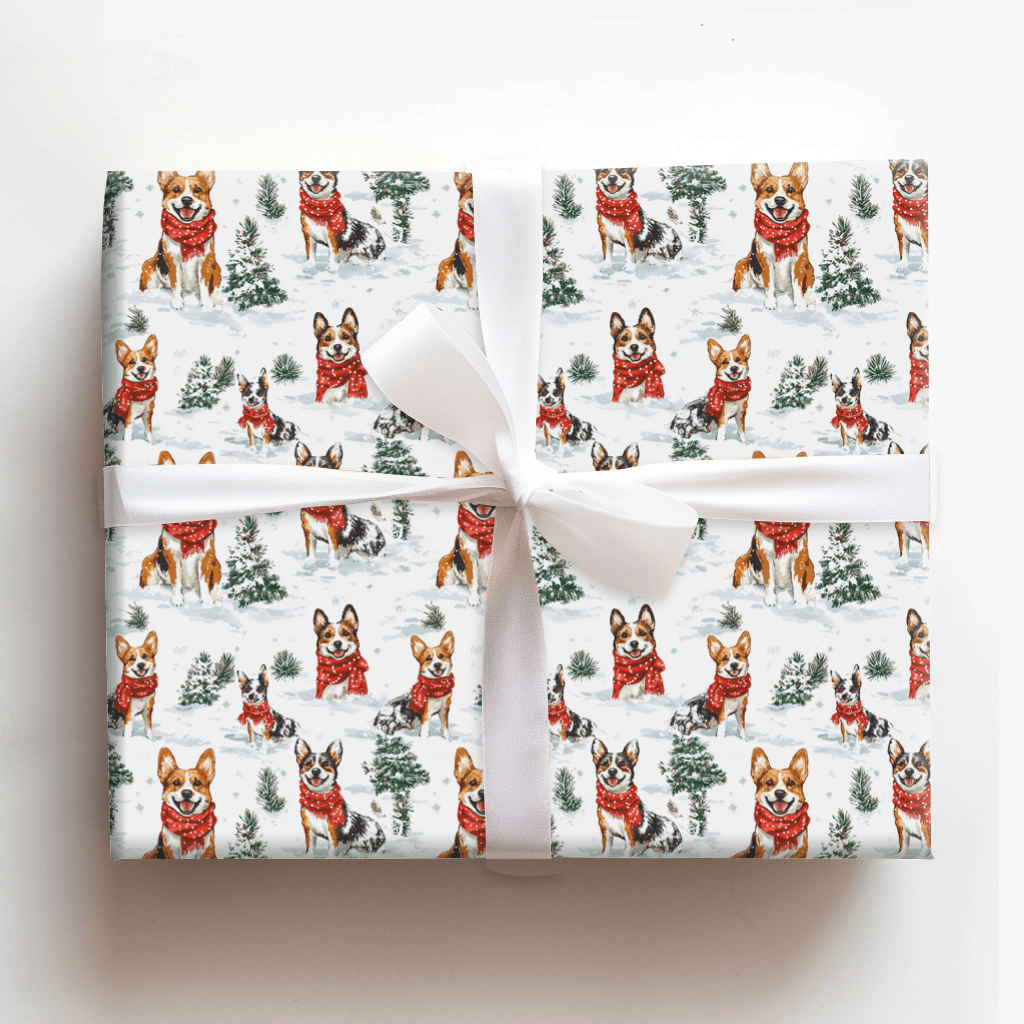 Snow Day for Red Heelers - Wrapping Paper - Aspen & Arlo