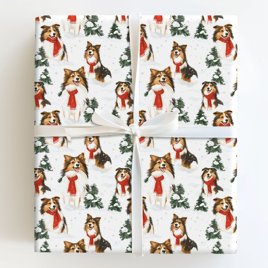Snow day for Shelties - Wrapping Paper - Aspen & Arlo