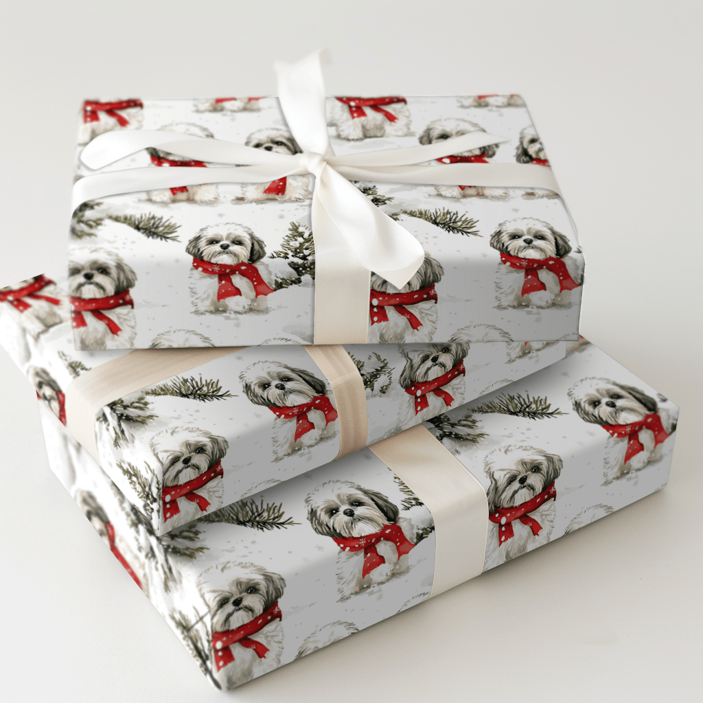 Snow Day for Shih Tzus - Wrapping Paper - Aspen & Arlo