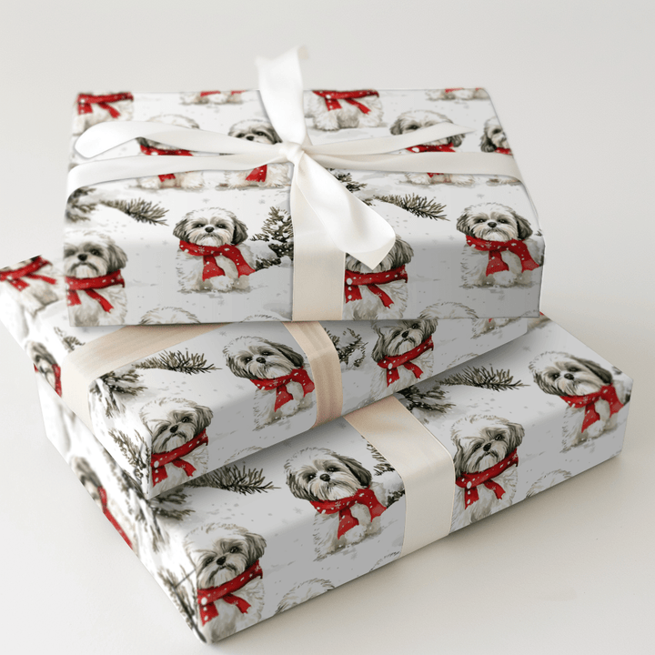 Snow Day for Shih Tzus - Wrapping Paper - Aspen & Arlo
