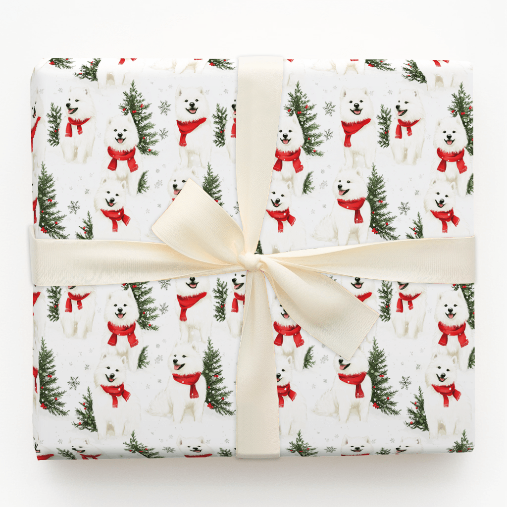 Snow Day for Somoyeds - Wrapping Paper - Aspen & Arlo