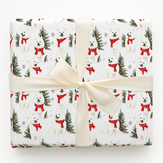 Snow Day for Somoyeds - Wrapping Paper - Aspen & Arlo