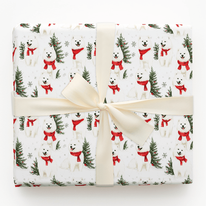 Snow Day for Somoyeds - Wrapping Paper - Aspen & Arlo