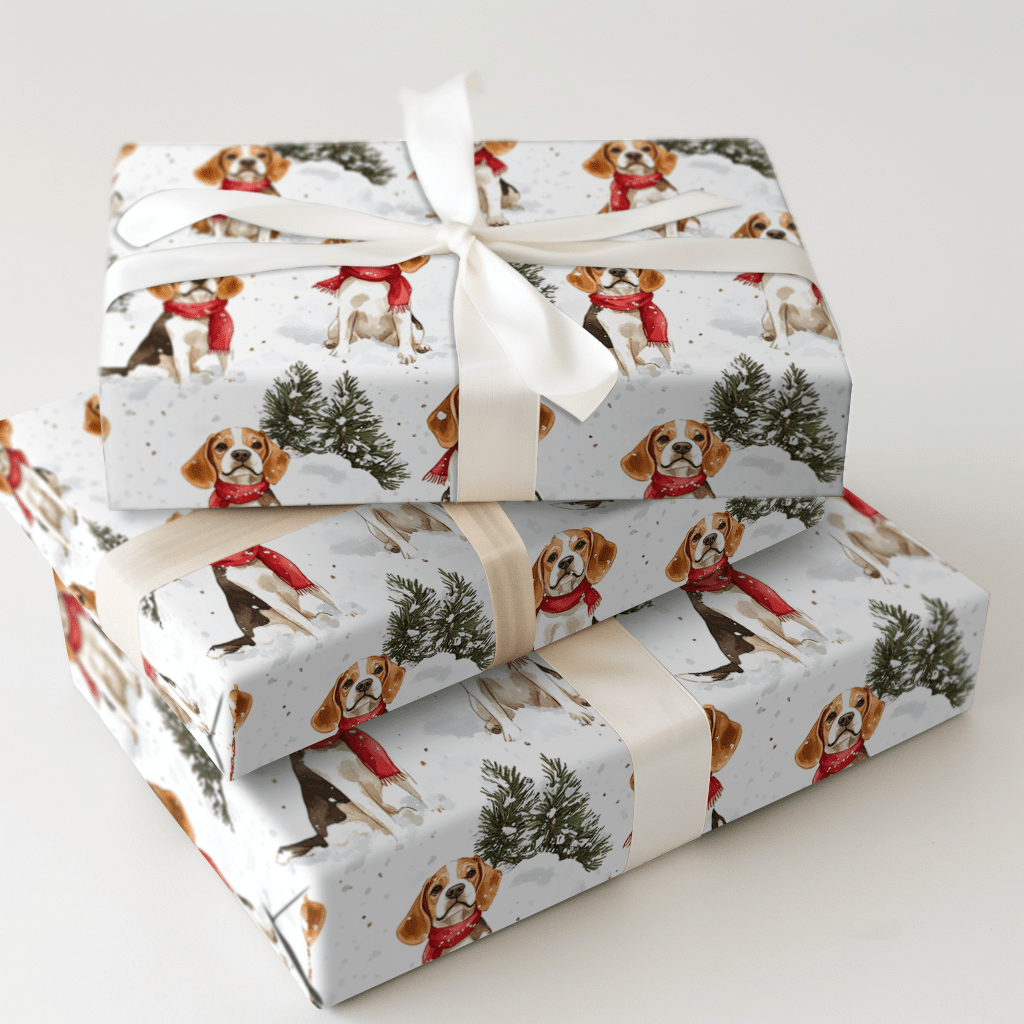 Snow Day for the Beagles - Wrapping Paper - Aspen & Arlo