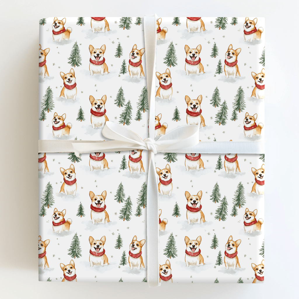 Wintertime Corgi - Wrapping Paper - Aspen & Arlo