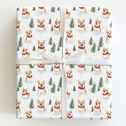 Wintertime Corgi - Wrapping Paper - Aspen & Arlo