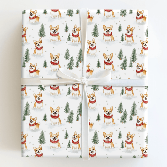 Wintertime Corgi - Wrapping Paper - Aspen & Arlo