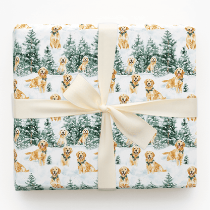 Snow Day for the Goldens - Wrapping Paper - Aspen & Arlo