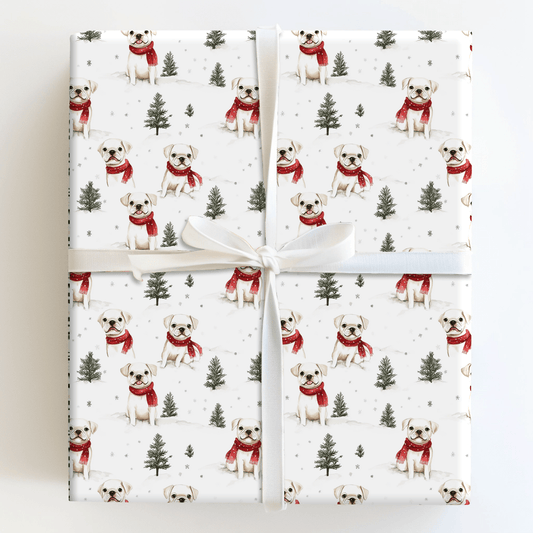 Snow Day for White Boxers - Wrapping Paper - Aspen & Arlo