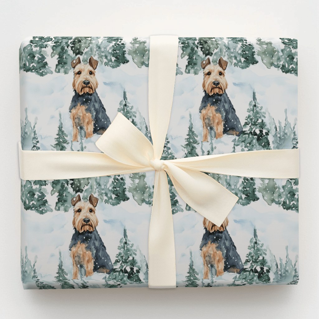Snow Day for Airedale Terriers - Wrapping Paper - Aspen & Arlo