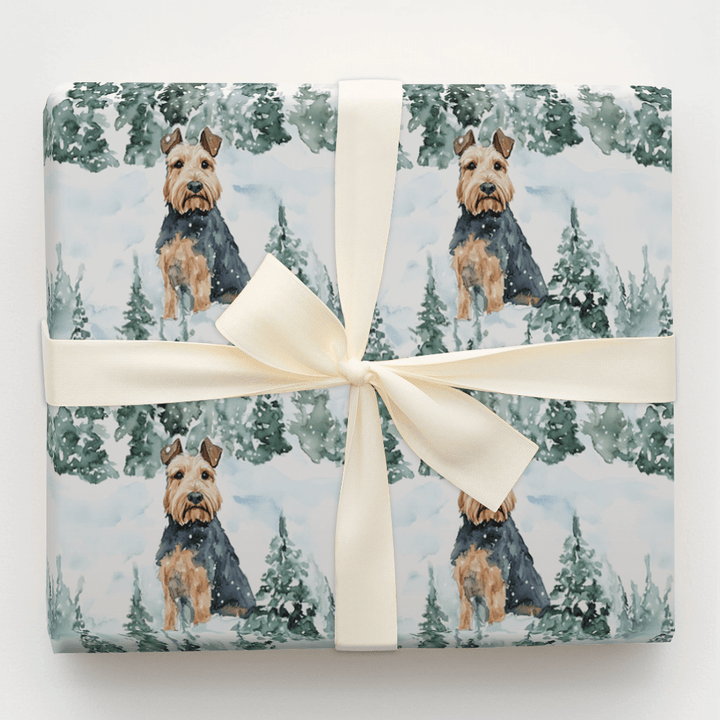 Snow Day for Airedale Terriers - Wrapping Paper - Aspen & Arlo