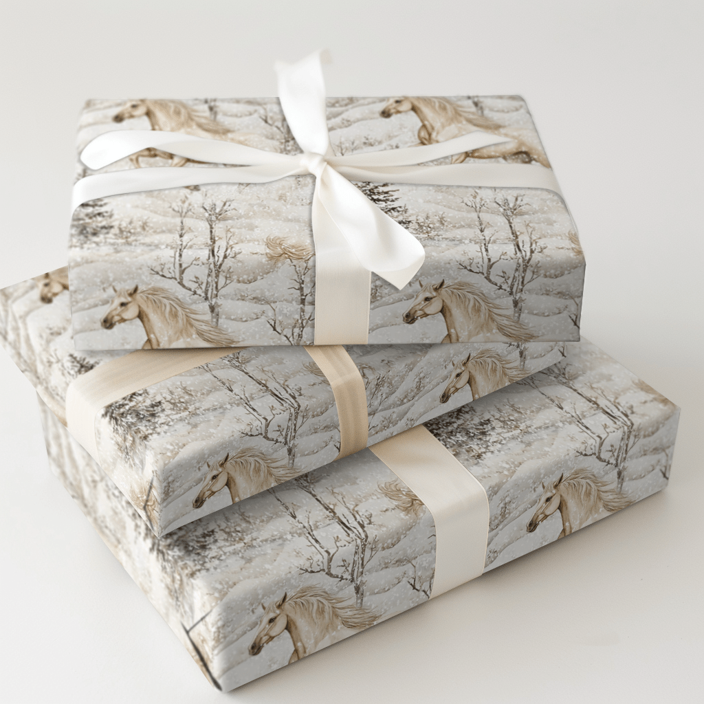 Snowy Gallop - Wrapping Paper - Aspen & Arlo