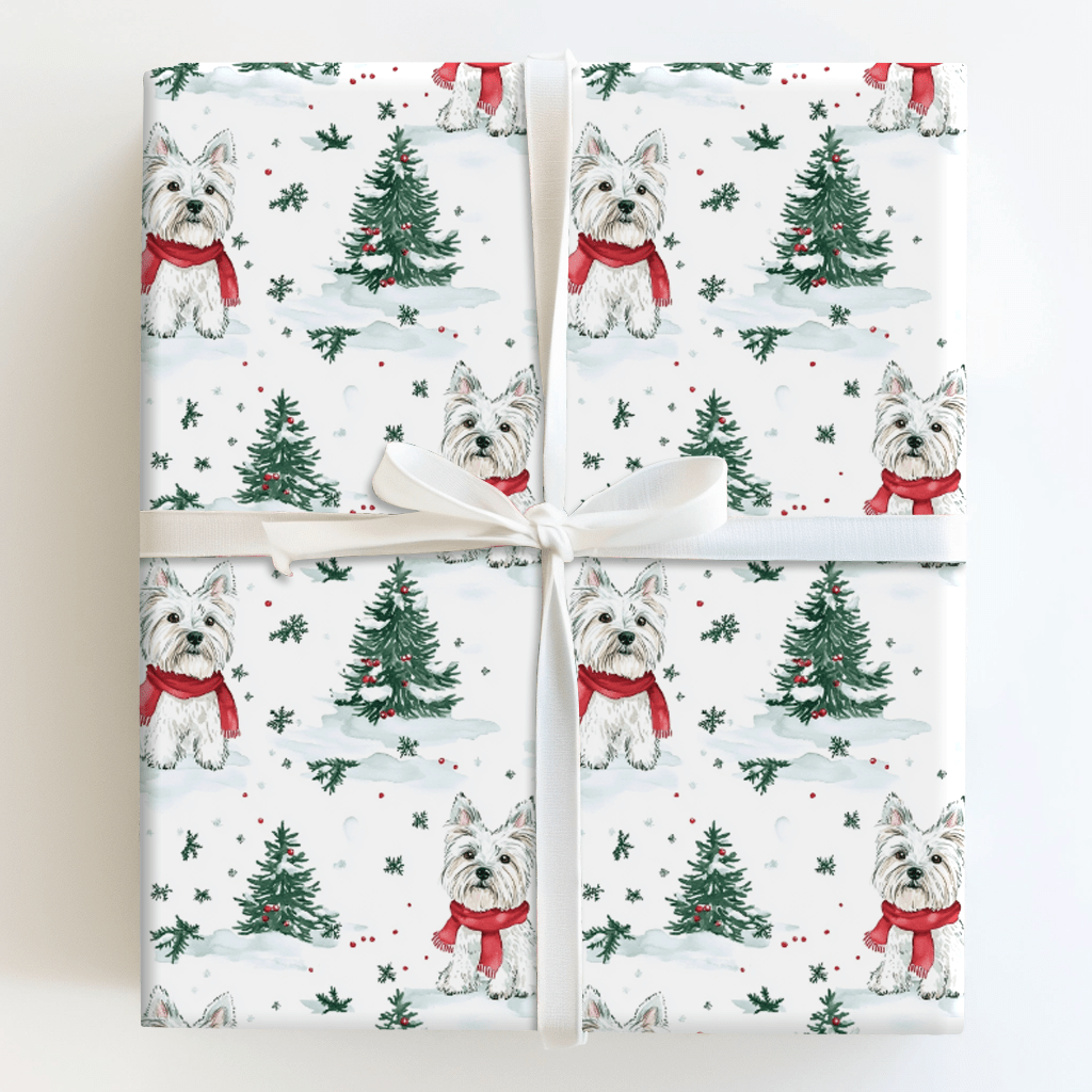Snow Day for the Westies - Wrapping Paper - Aspen & Arlo