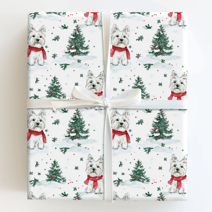 Snow Day for the Westies - Wrapping Paper - Aspen & Arlo